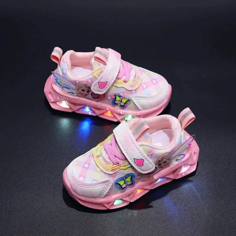 Frozen Elsa Princess LED Sneakers For Girls