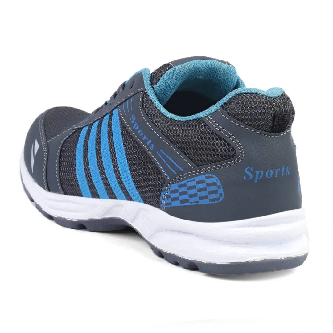 Grey Blue Canvas Mesh Casual Wear Lace Ups Walking Running Training Gym Football Sports Shoes