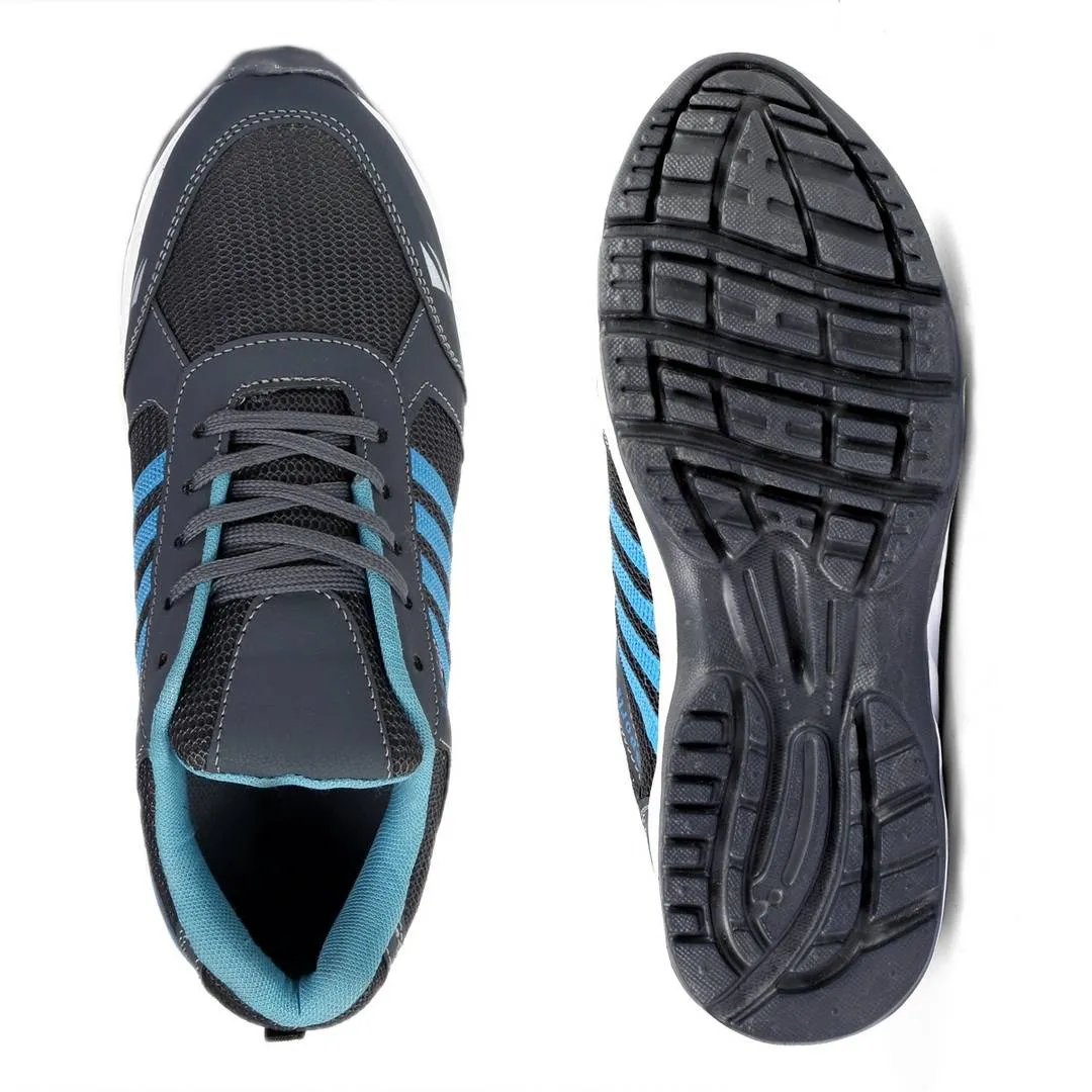 Grey Blue Canvas Mesh Casual Wear Lace Ups Walking Running Training Gym Football Sports Shoes