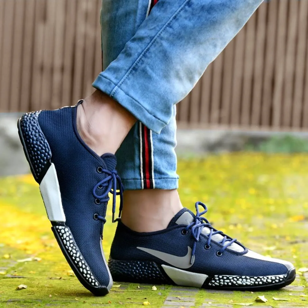 High Fashion Blue Mesh Dot Sports Sneaker For Men