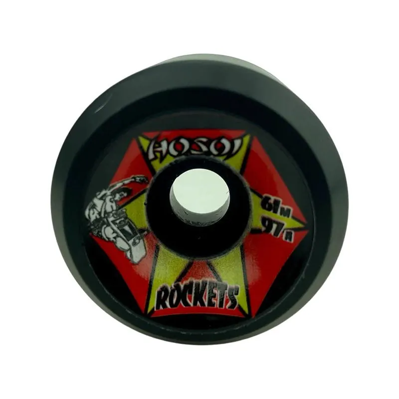 Hosoi 61mm 97a Rockets Black Skateboard Wheels 4pk