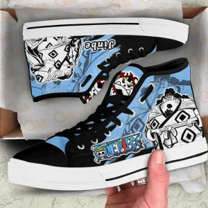 Jinbe High Top Shoes OP Custom Anime Sneakers Mix Manga