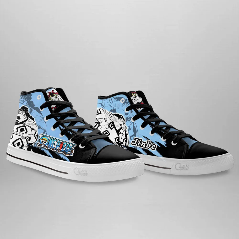 Jinbe High Top Shoes OP Custom Anime Sneakers Mix Manga