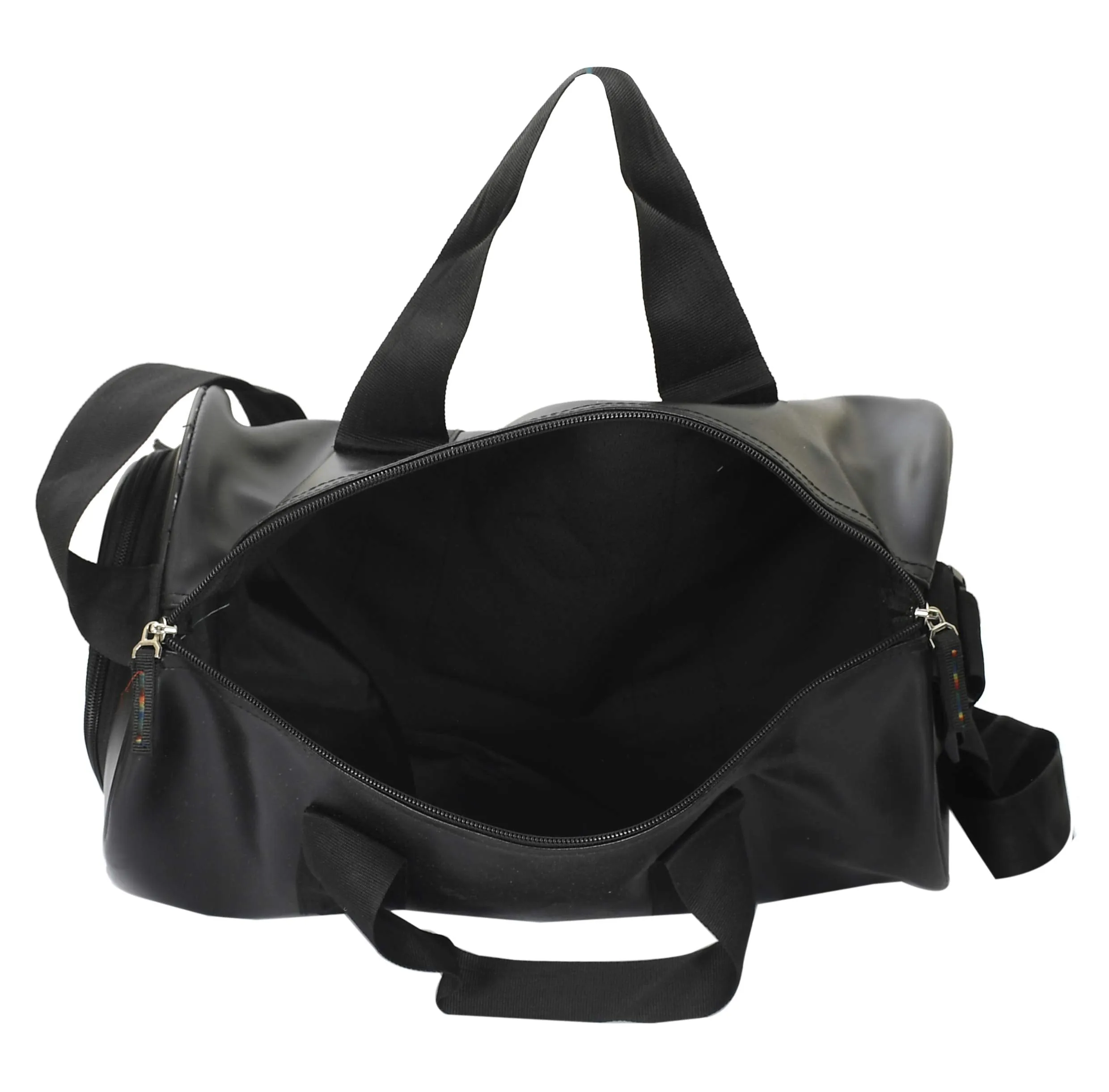 Kuber Industries Soft Duffle Gym Bag with Shoes Compartment (Black)