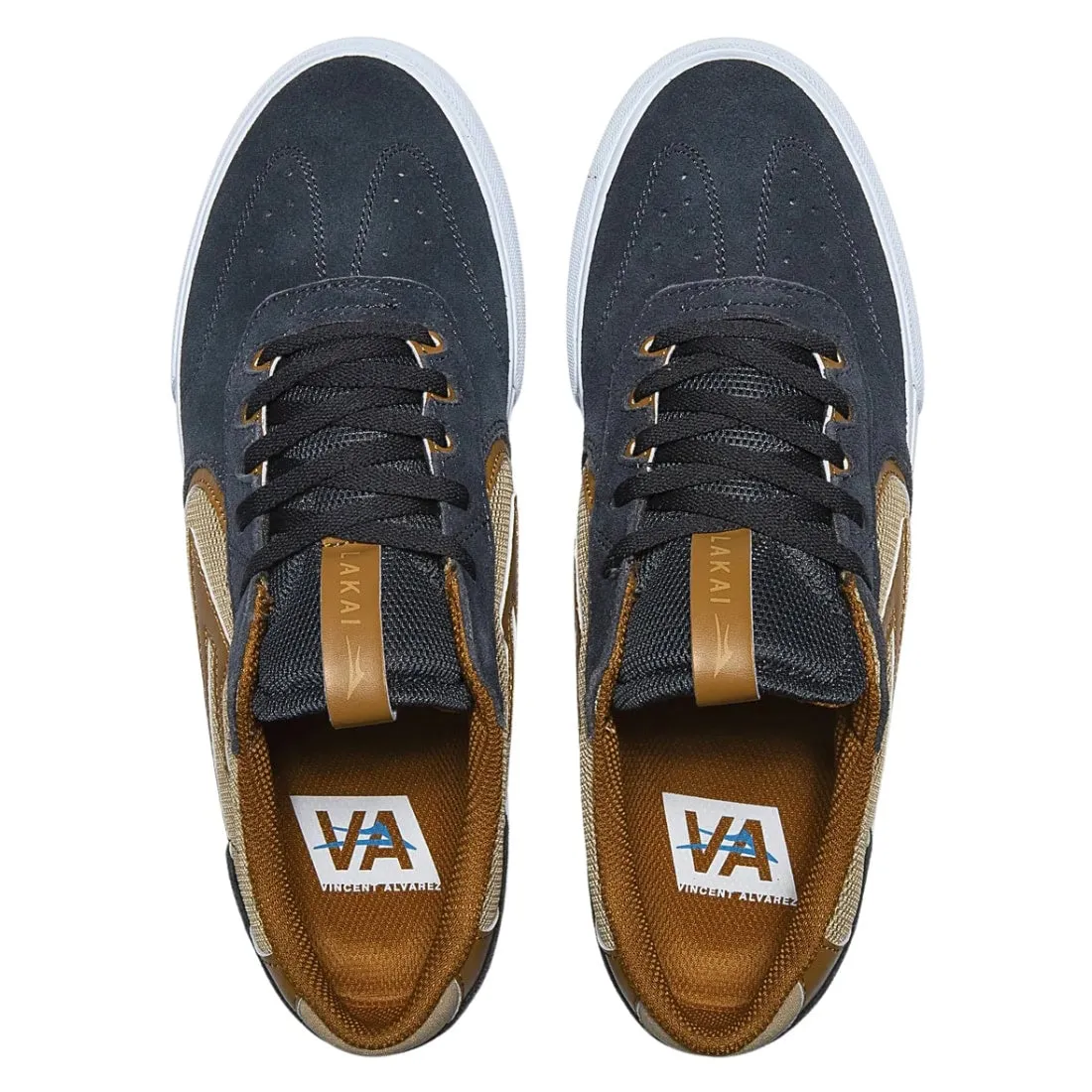 Lakai Atlantic Vulc Skate Shoes - Charcoal/Tan Suede