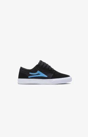 Lakai Griffin Kids Skate Shoe, Black/Cyan Suede