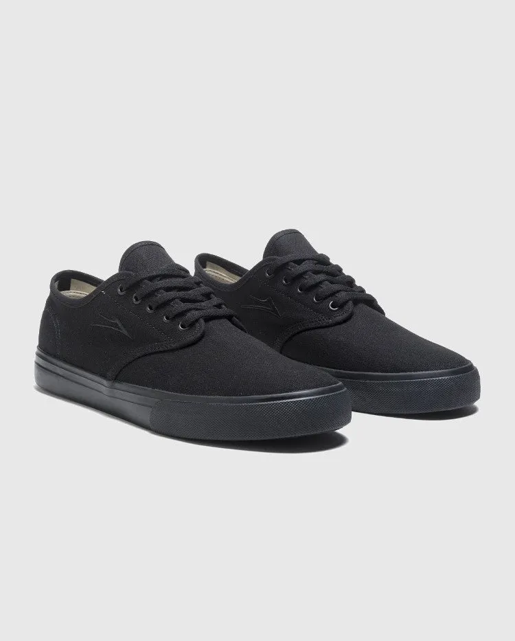 Lakai Oxford Skate Shoes Black/Black Canvas