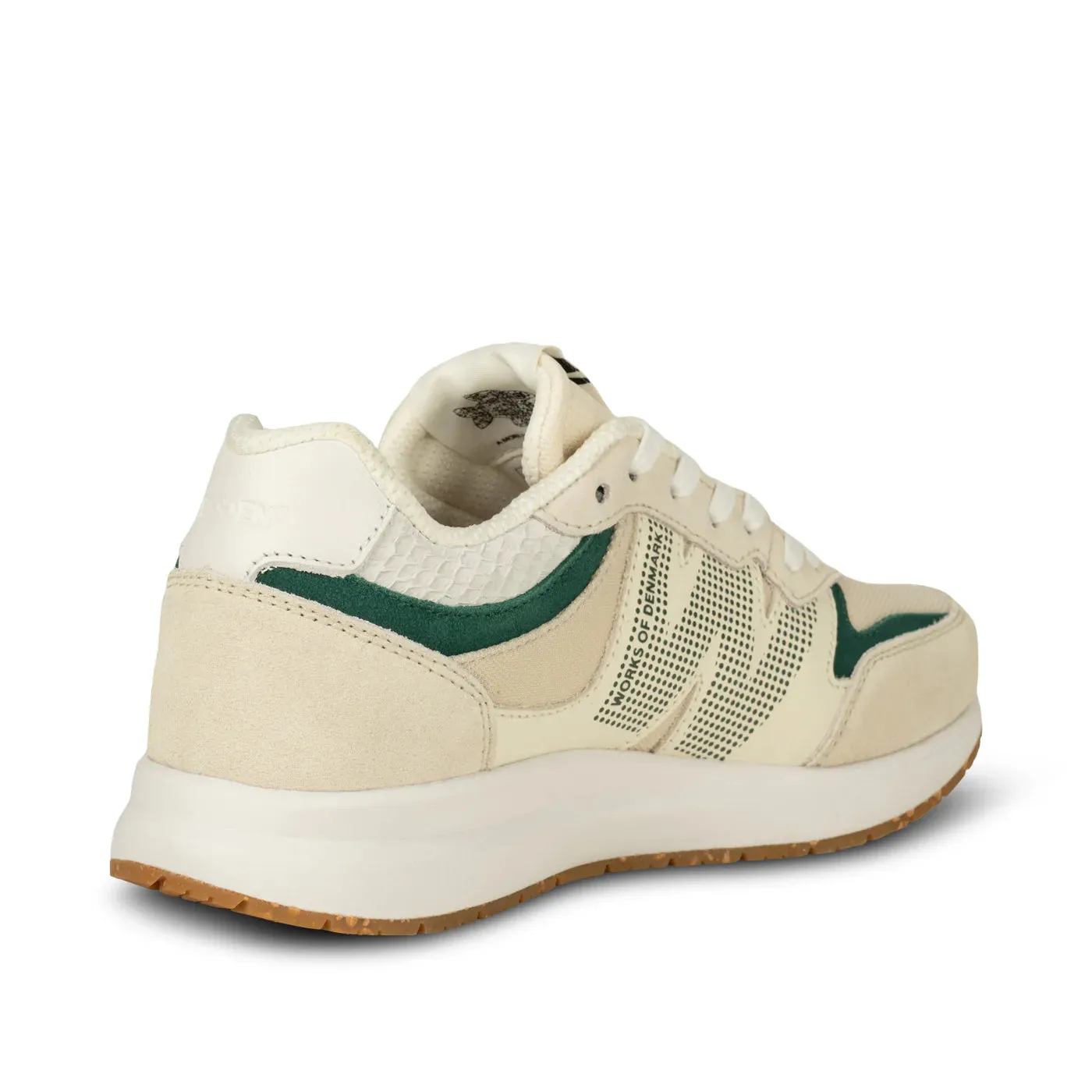 LAST PAIR in 42 - Woden Rigmor Sneaker - Blanc de Blanc/Deep Forest