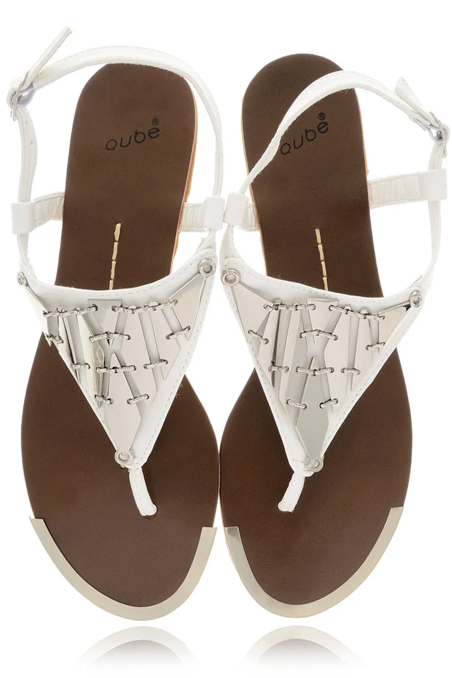 LILOU White Metallic Element Sandals