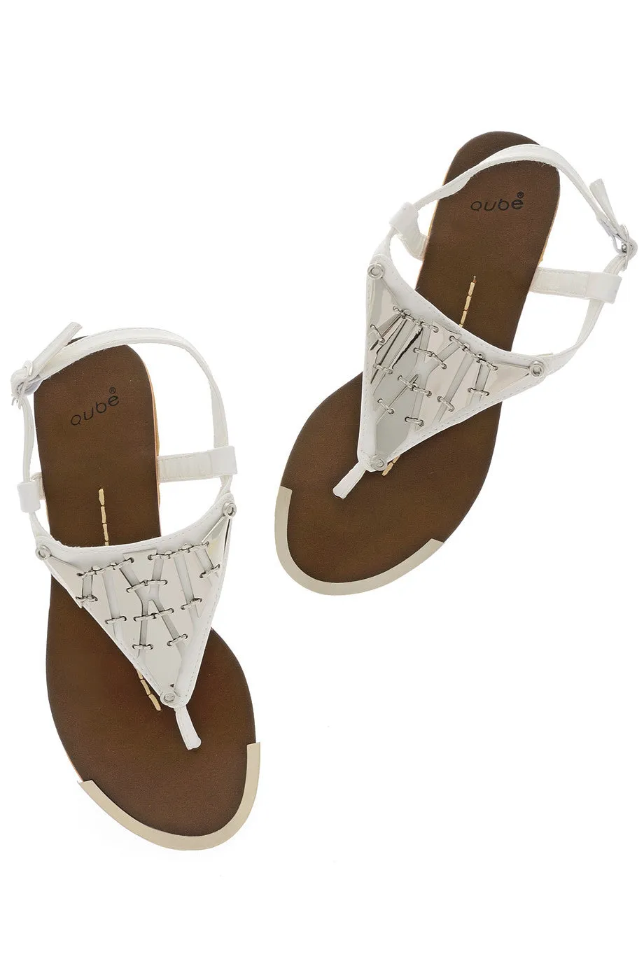 LILOU White Metallic Element Sandals