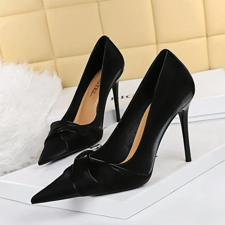 LovelyRLovely Women's Slim Pointed Bow High Heels