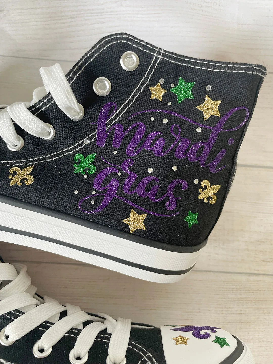 Mardi gras High Top Canvas Sneakers /Personalized sneakers , New Orleans