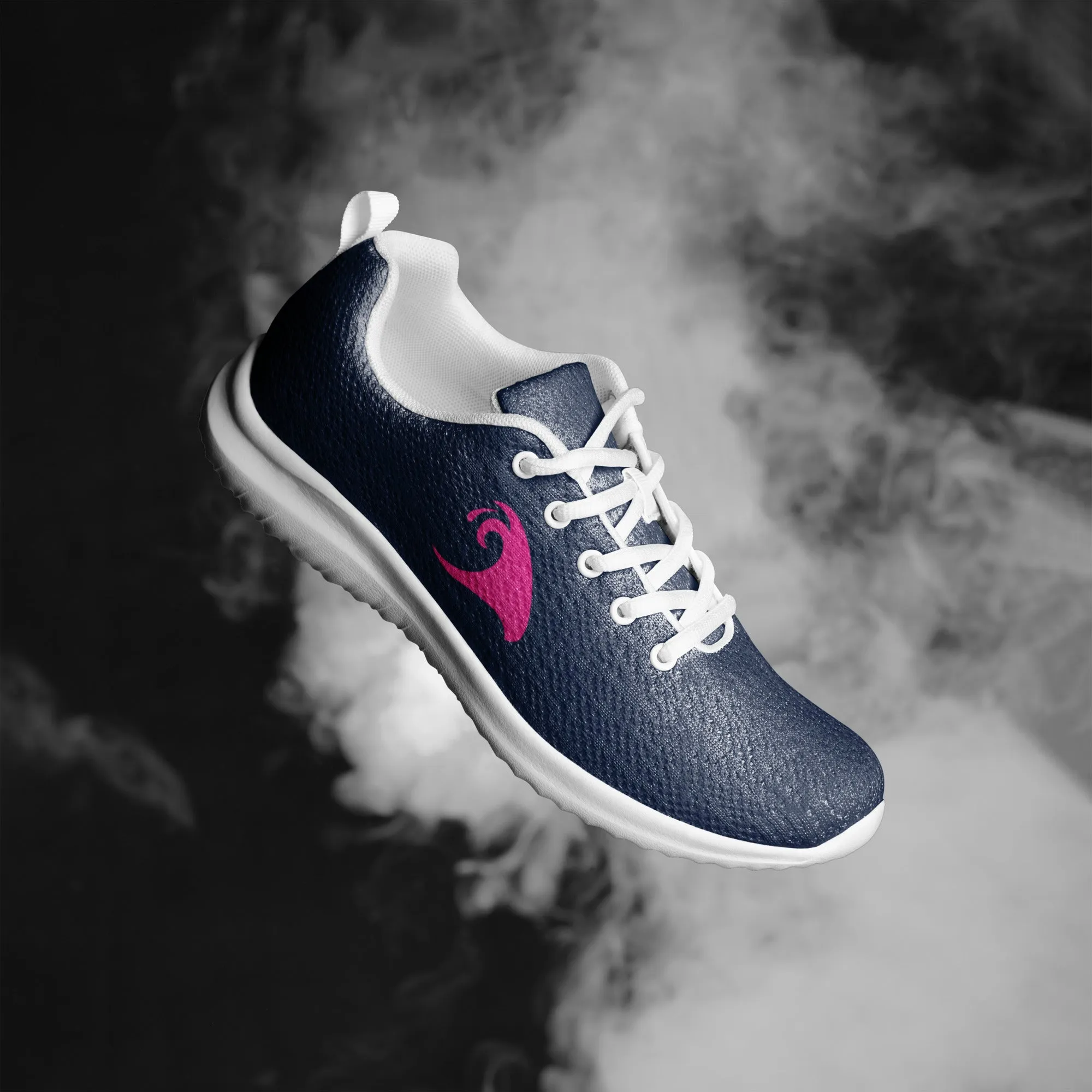 Men’s Navy Blue Athleisure Shoes with Extremely Stoked Hot Pink Epic Wave Logo