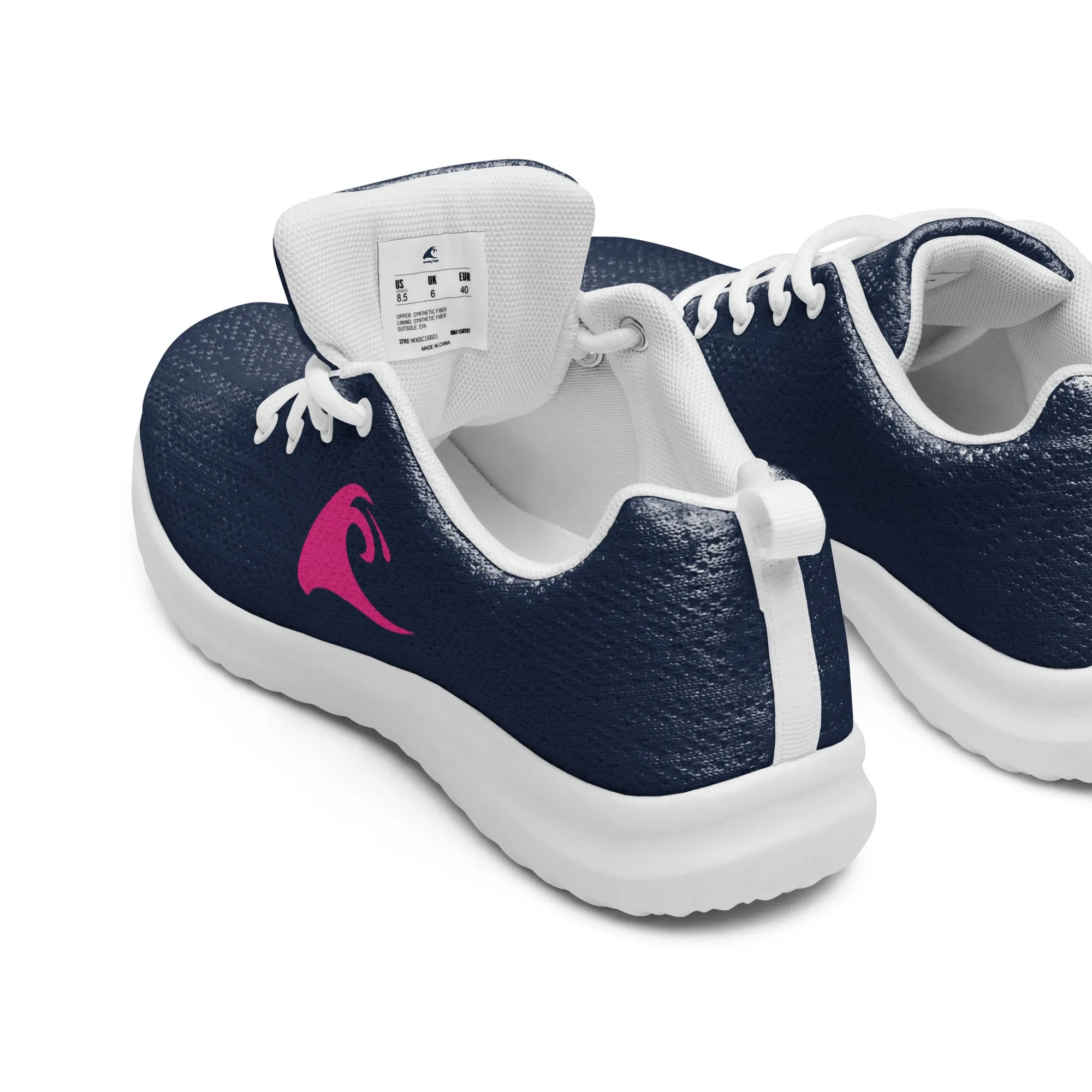 Men’s Navy Blue Athleisure Shoes with Extremely Stoked Hot Pink Epic Wave Logo