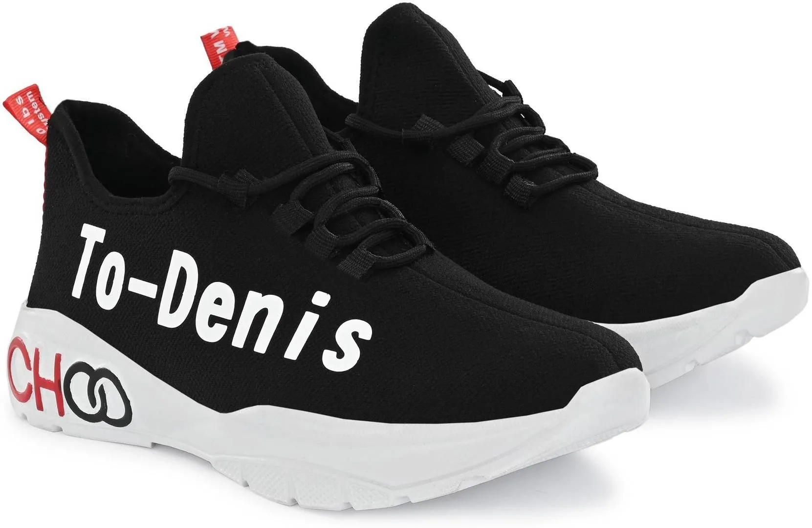 Men's Stylish and Trendy Black Printed Mesh Casual Sneakers