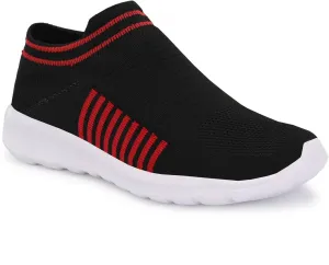 Men's Stylish and Trendy Black Striped Mesh Casual Sneakers