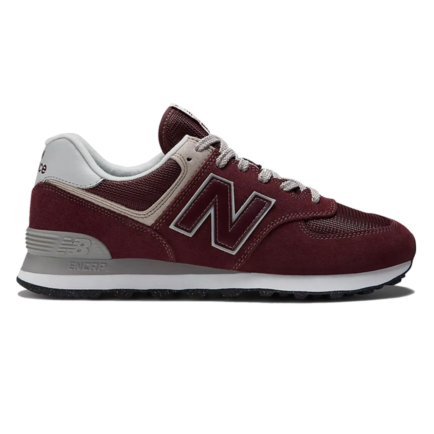 Men's Wide Fit New Balance  ML574EVM Running Trainers - Exclusive - Burgundy/White ENCAP