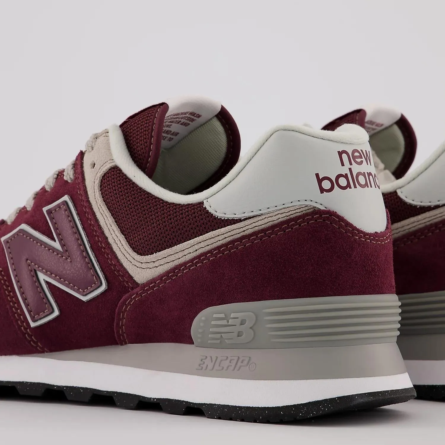 Men's Wide Fit New Balance  ML574EVM Running Trainers - Exclusive - Burgundy/White ENCAP