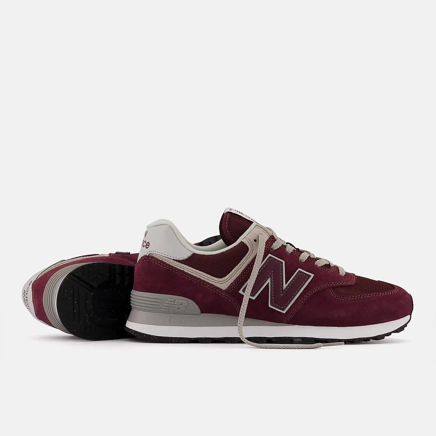 Men's Wide Fit New Balance  ML574EVM Running Trainers - Exclusive - Burgundy/White ENCAP