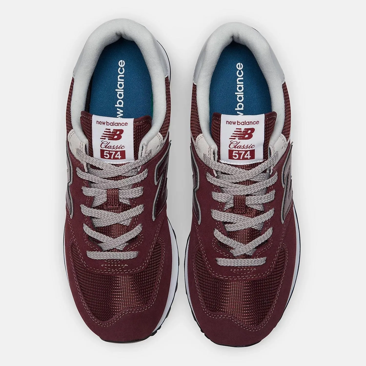 Men's Wide Fit New Balance  ML574EVM Running Trainers - Exclusive - Burgundy/White ENCAP