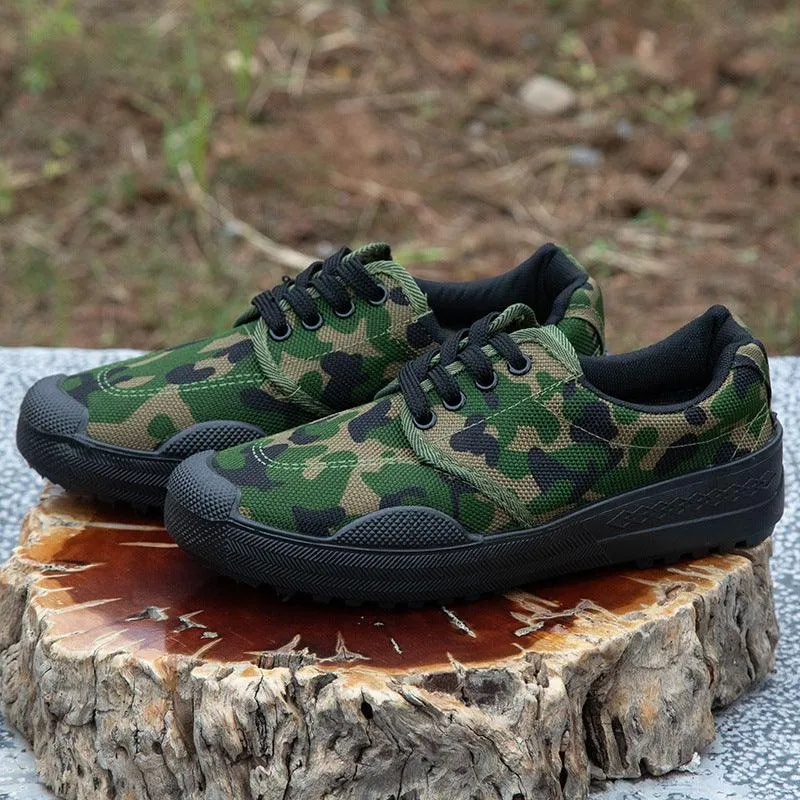 Military Training Work Shoes Outdoor Farmland Rubber Yellow Sneaker