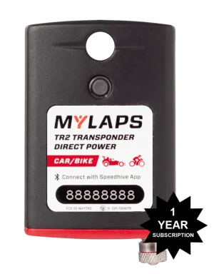 MYLAPS TR2 Direct Power Transponder - Car/Bike - 1 Year Subscription