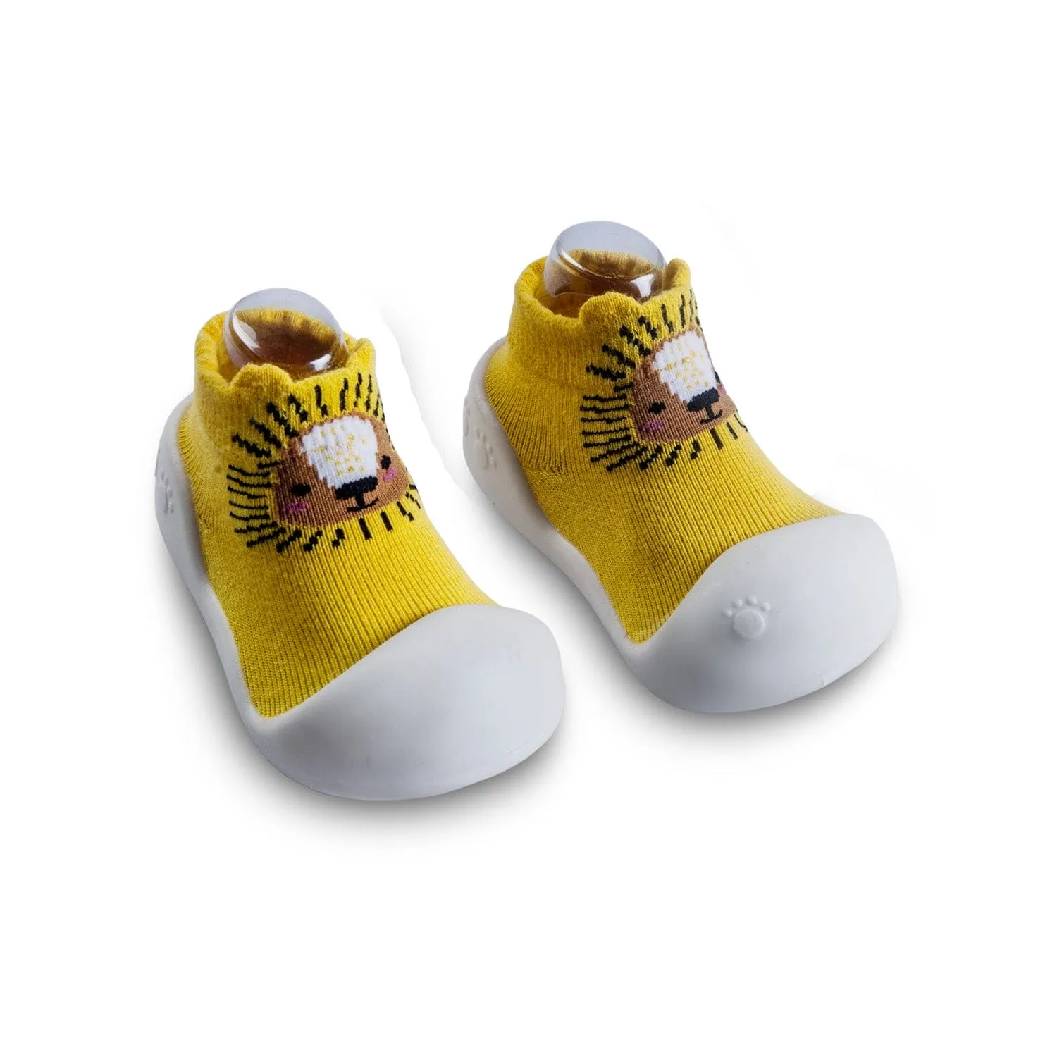 Newborn Anti-Skid Rubber Sole Slip-On Shoes Lion - Yellow