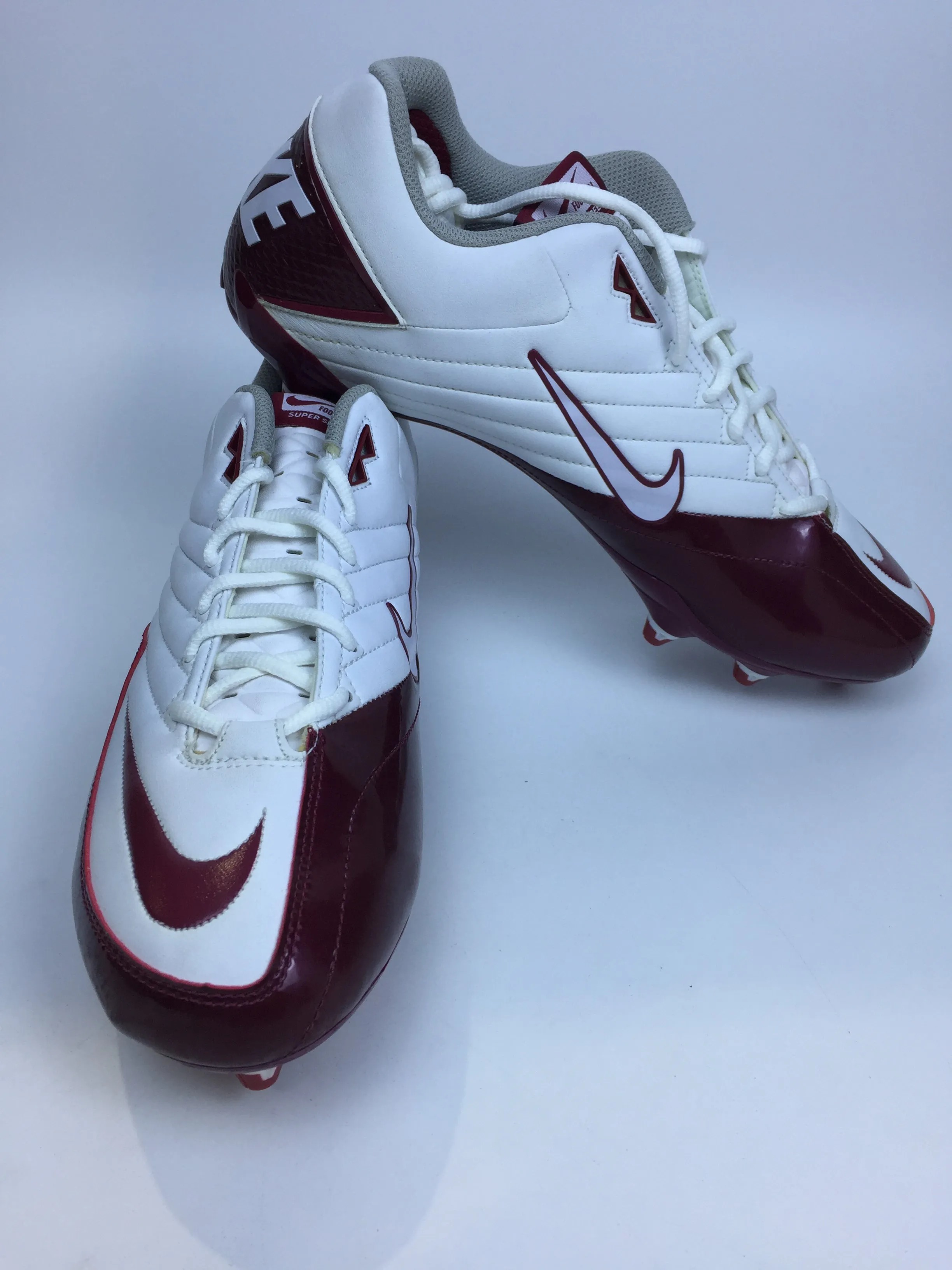 Nike Men Super Speed D 396238 192 White Medium Maroon Size 14 Pair of Shoes