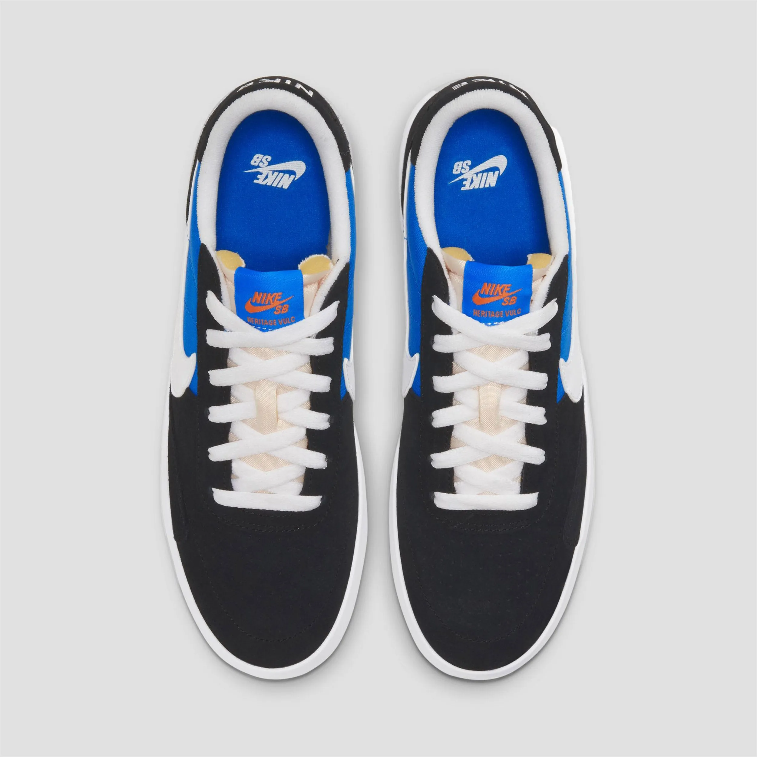 Nike SB Heritage Vulc Skate Shoes Black / White / Signal Blue / Safety Orange