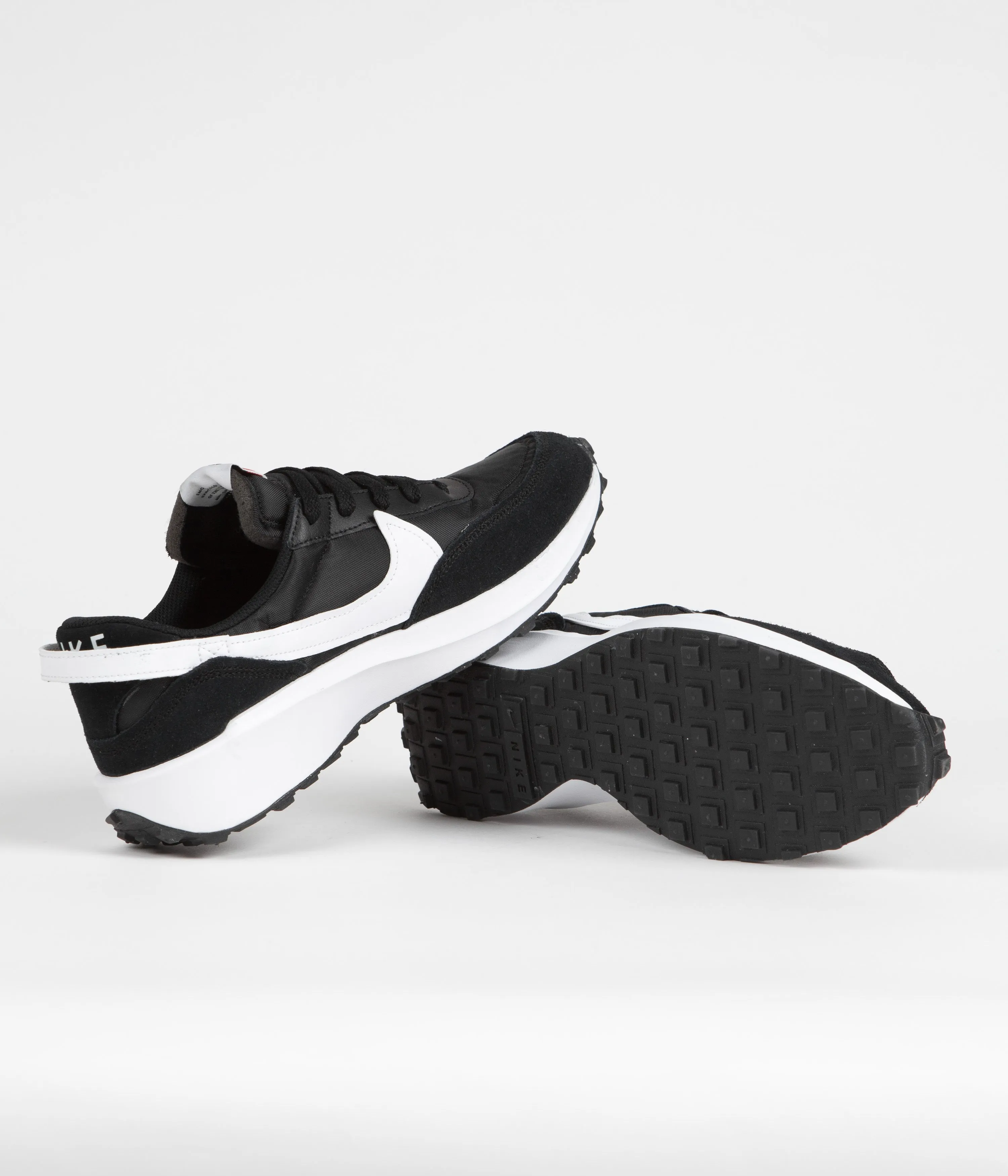 Nike Waffle Debut Shoes - Black / White - Orange - Clear