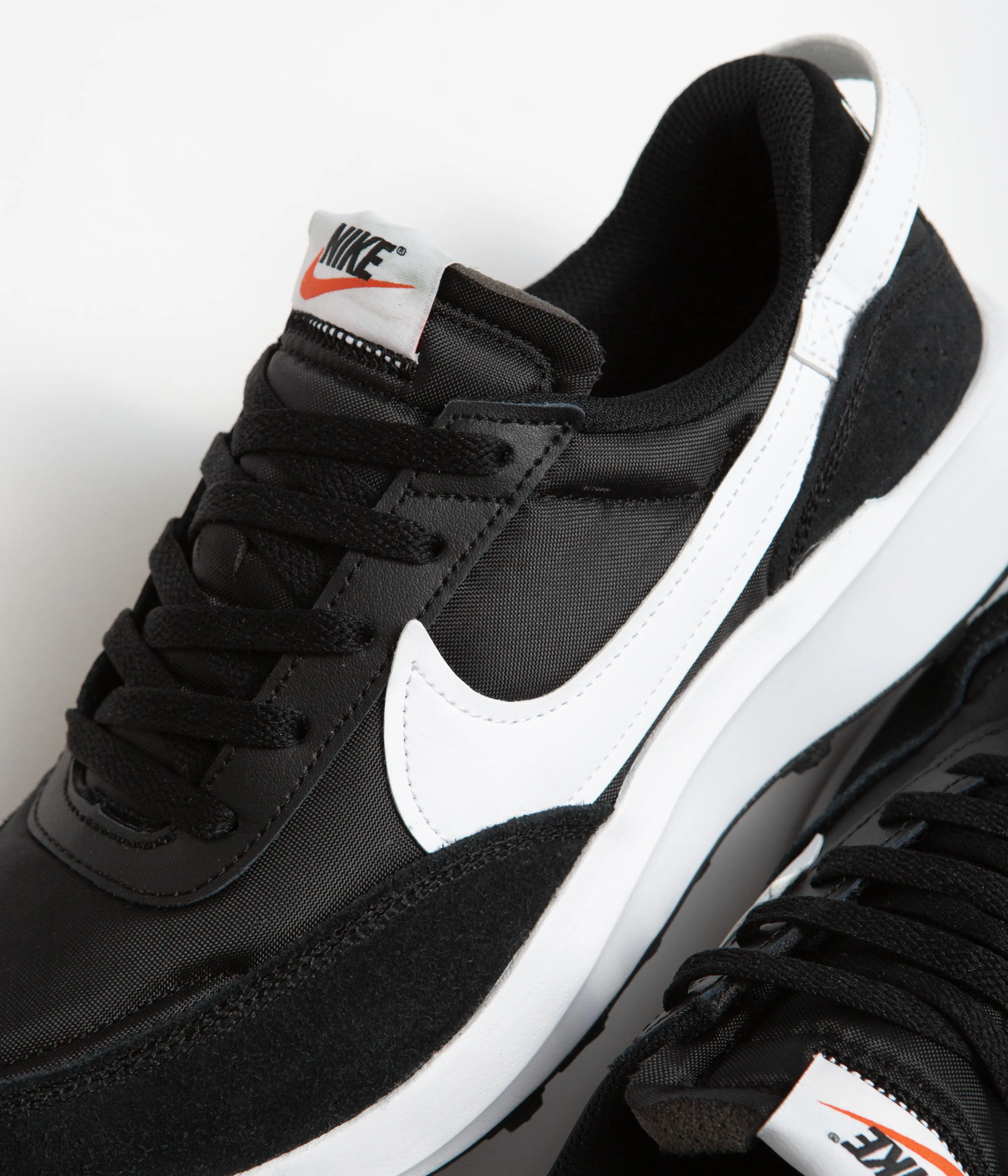 Nike Waffle Debut Shoes - Black / White - Orange - Clear