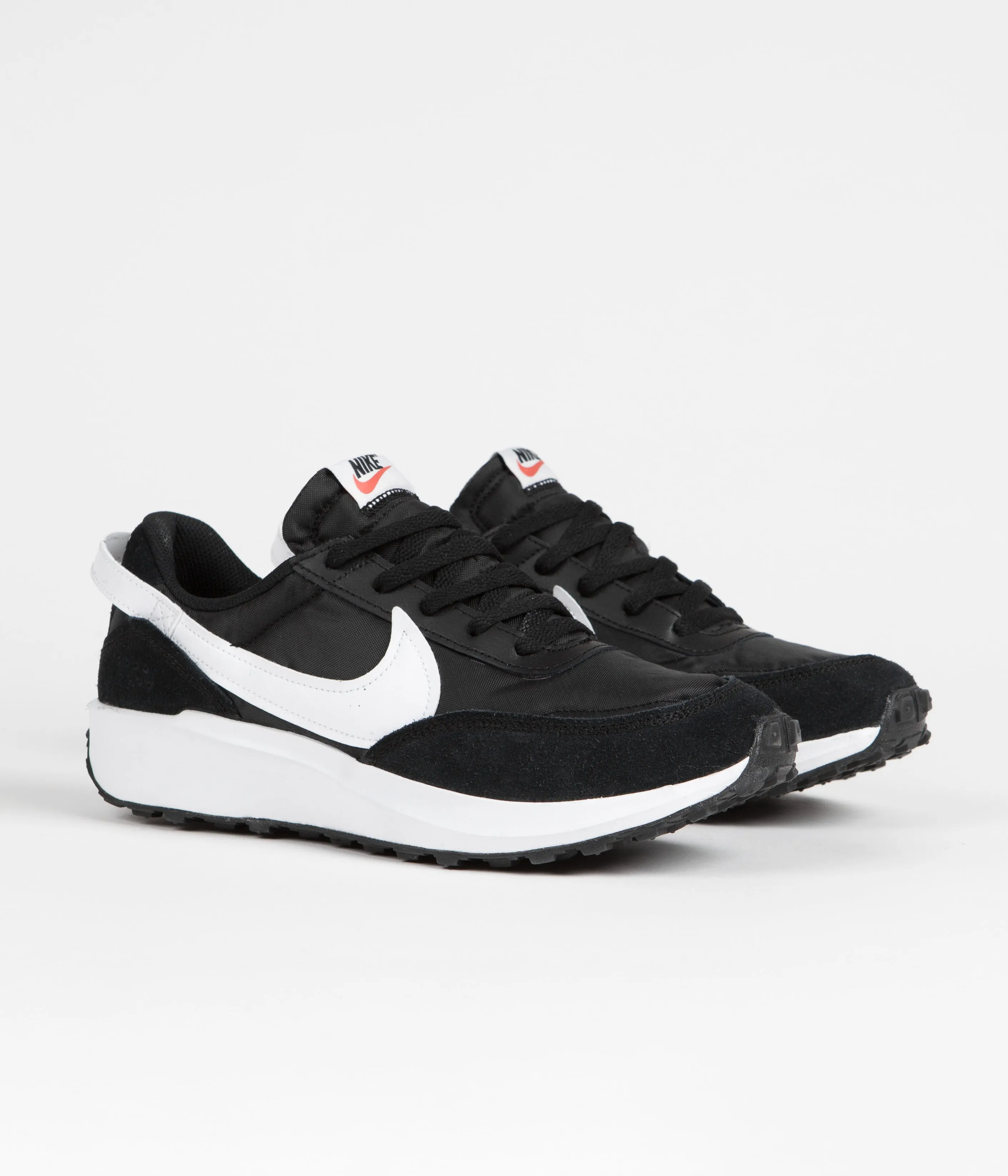 Nike Waffle Debut Shoes - Black / White - Orange - Clear