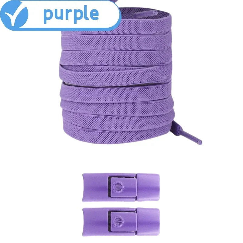 No-Tie Elastic Shoelaces with Press Lock - 8MM Flat Laces