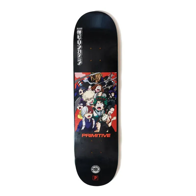 Primitive 8" x 31.75" My Hero Academia Black Skateboard Deck