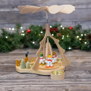 Pyramid Skiing Snowman Tealight