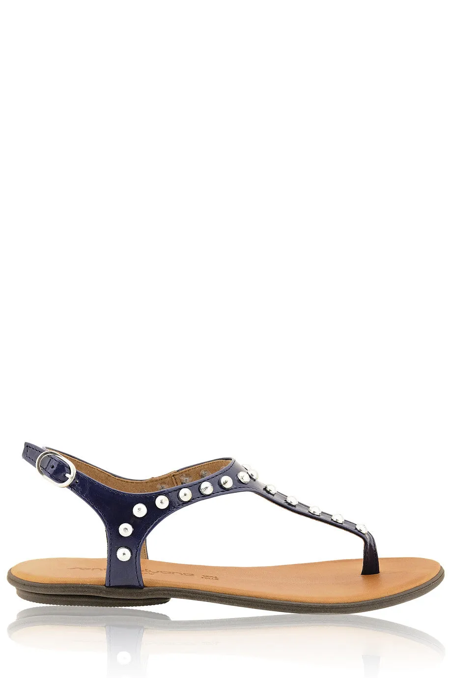 REBEKAH Blue Studded Sandals