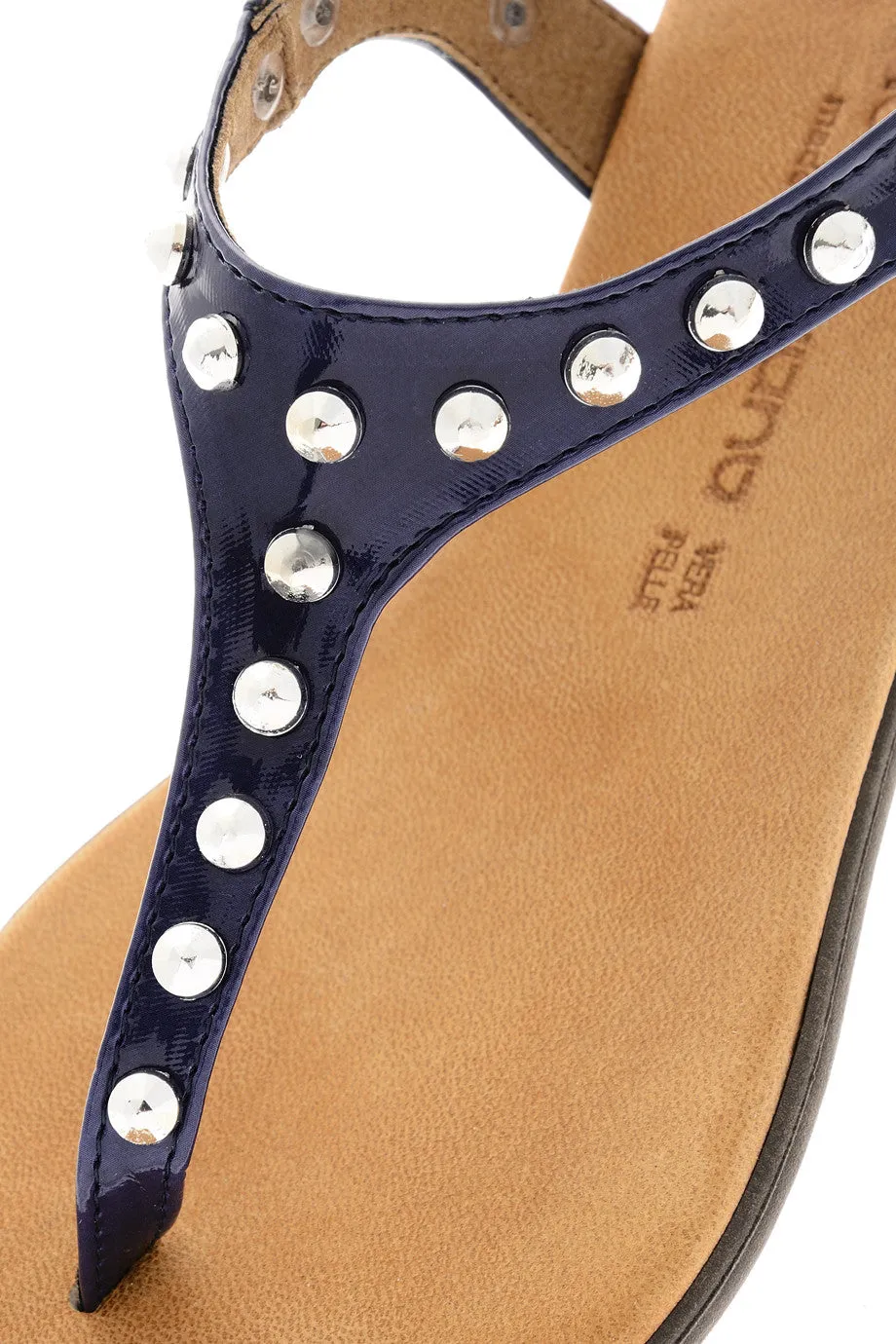 REBEKAH Blue Studded Sandals