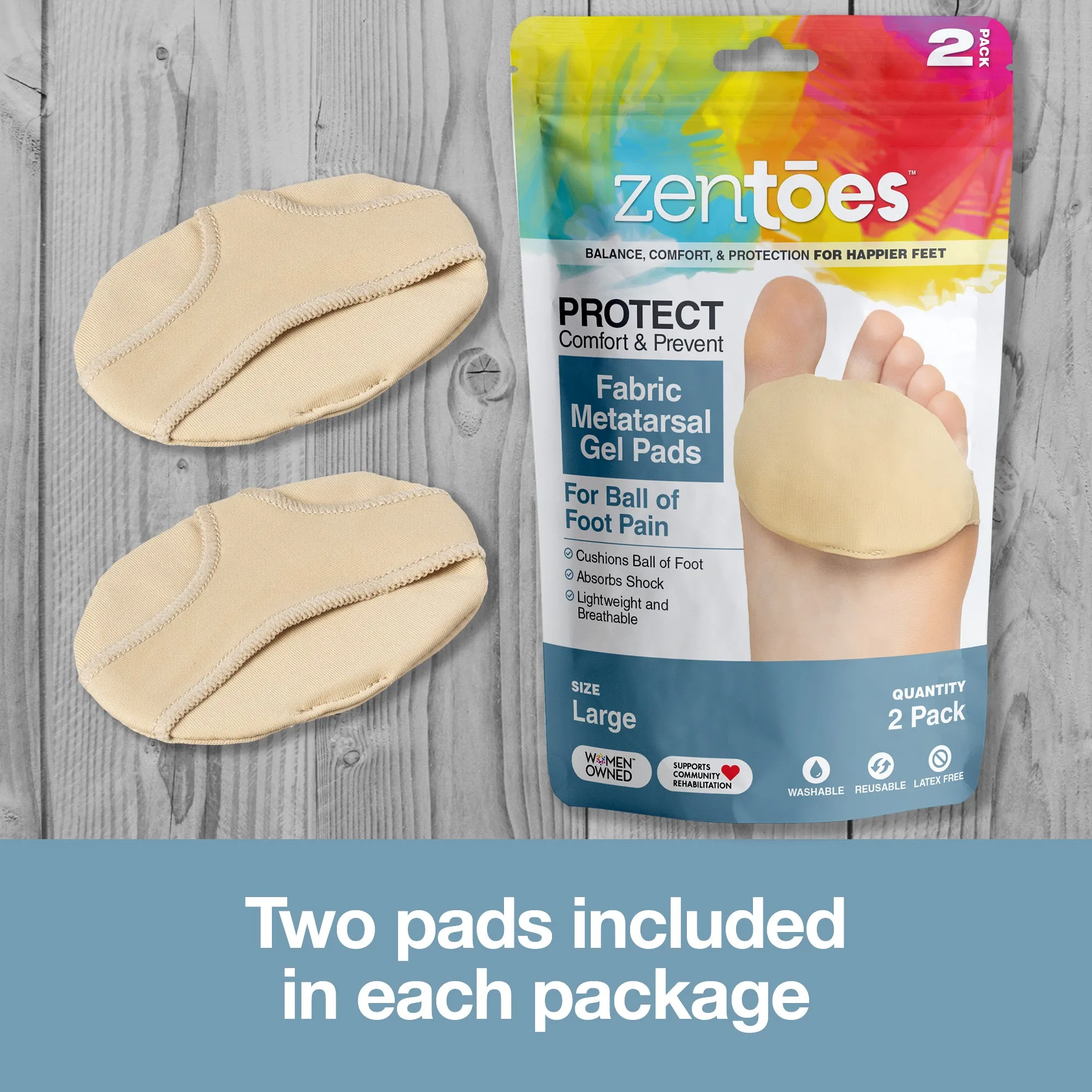 Reversible Metatarsal Sleeves with Gel Pads