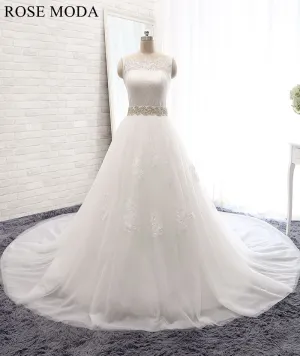 Rosemoda Ball Gown Wedding Dress With Crystal Belt