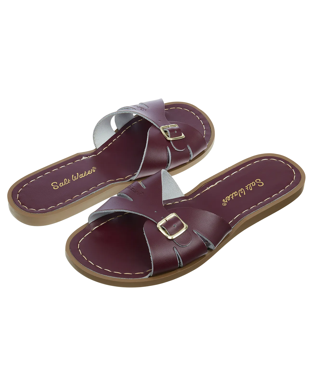 Salt-water sandals classic slide claret