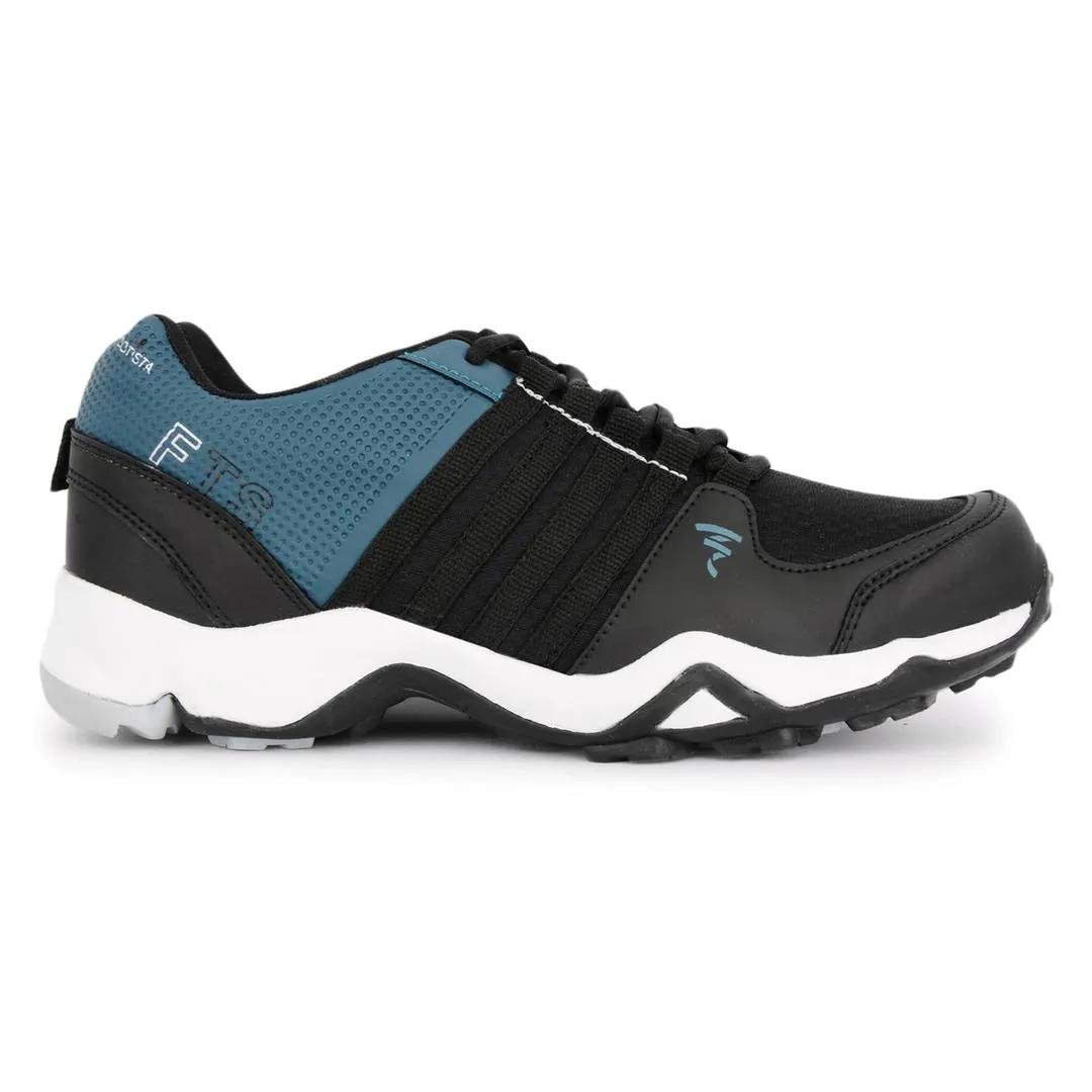 Sea Green-Black Mesh Sports Running Shoes