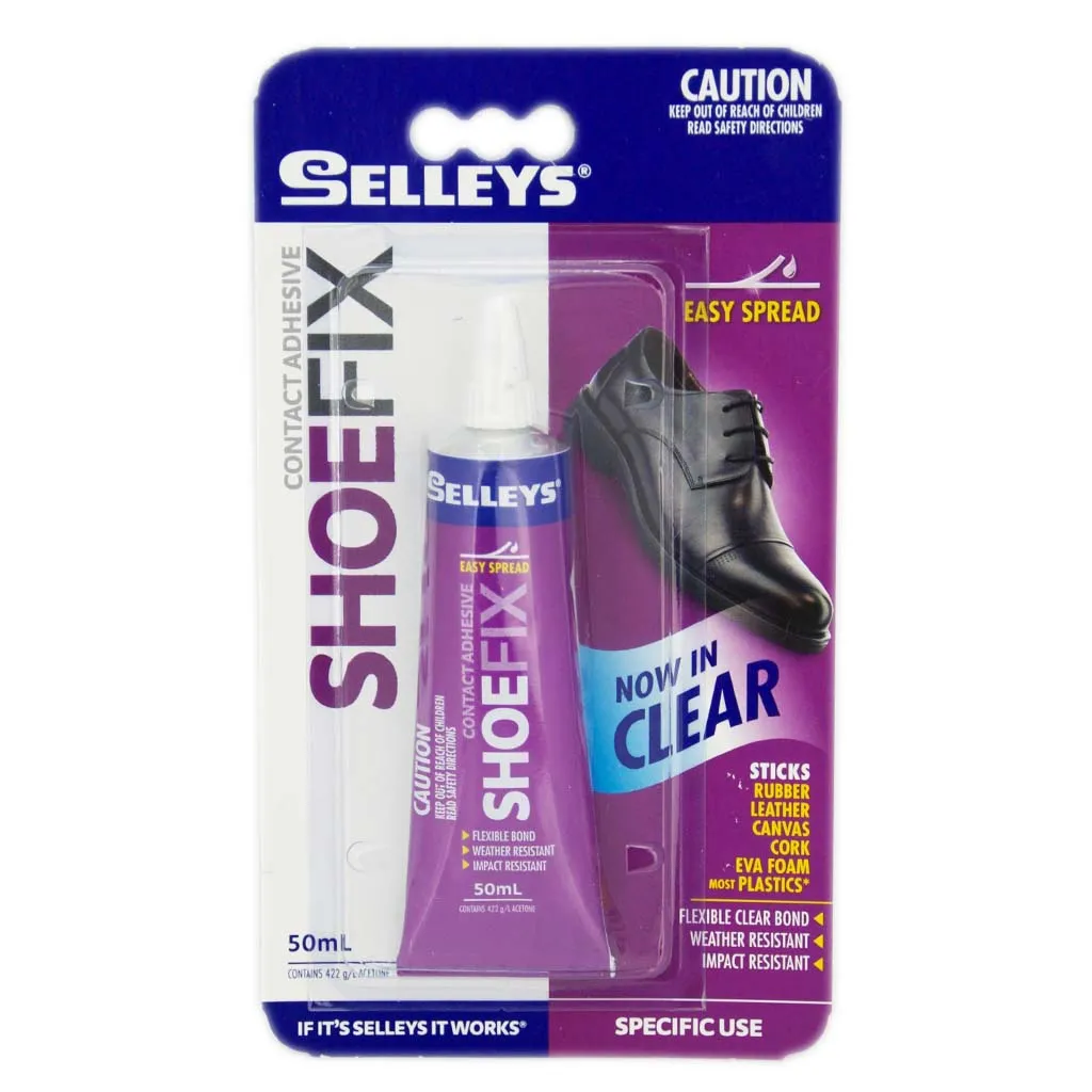 SELLEYS SHOEFIX Contact Adhesive Shoe Repair Glue Clear 50ml