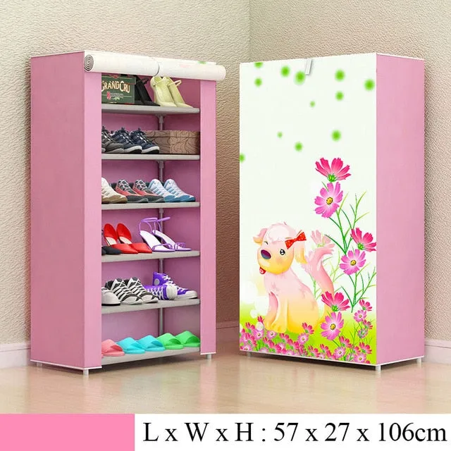 Simple Combination Shoe Cabinet Nonwoven Fabric Storage Shoes Rack Folding Dust-proof Shoe Closet Home Dorm Organizer for Shoes