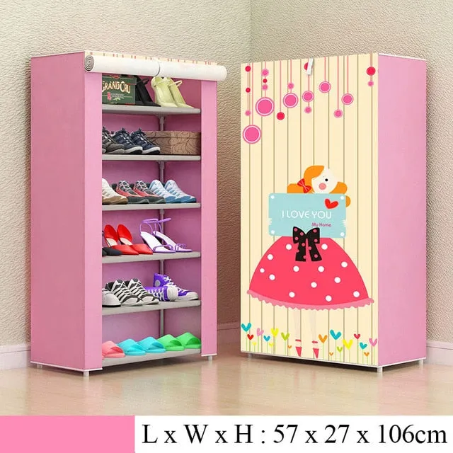 Simple Combination Shoe Cabinet Nonwoven Fabric Storage Shoes Rack Folding Dust-proof Shoe Closet Home Dorm Organizer for Shoes