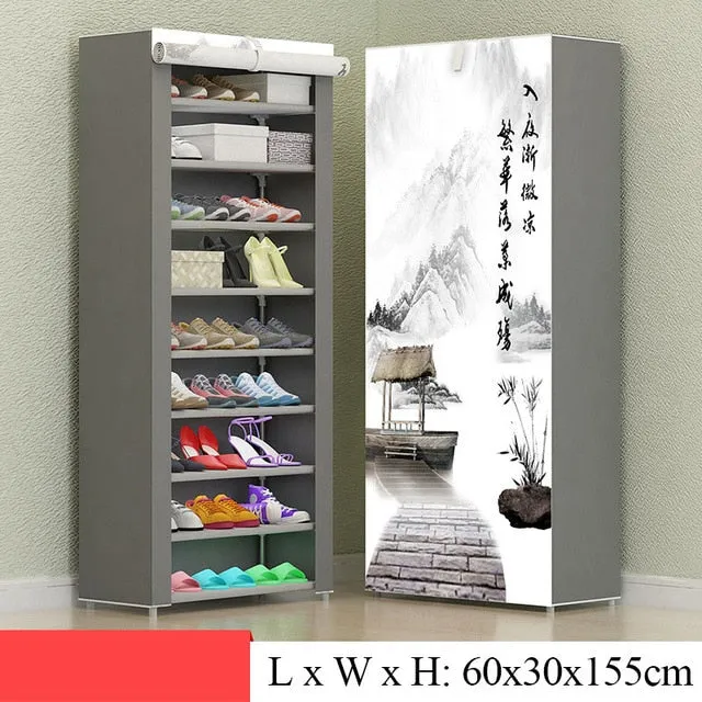 Simple Combination Shoe Cabinet Nonwoven Fabric Storage Shoes Rack Folding Dust-proof Shoe Closet Home Dorm Organizer for Shoes