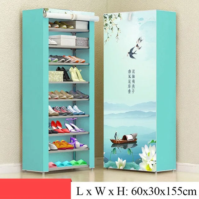 Simple Combination Shoe Cabinet Nonwoven Fabric Storage Shoes Rack Folding Dust-proof Shoe Closet Home Dorm Organizer for Shoes