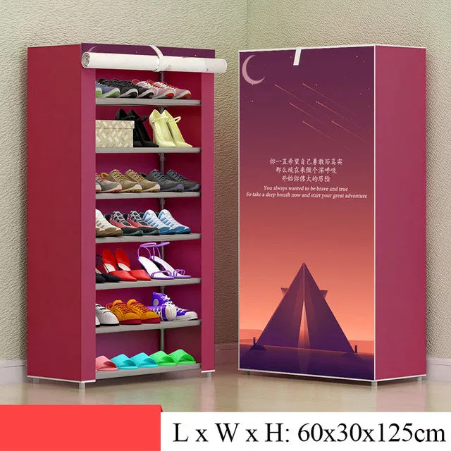 Simple Combination Shoe Cabinet Nonwoven Fabric Storage Shoes Rack Folding Dust-proof Shoe Closet Home Dorm Organizer for Shoes