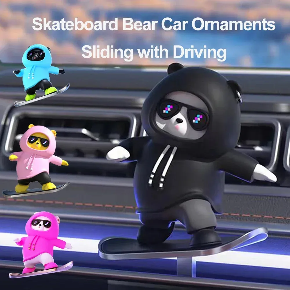 Skate Lover Bear Car Decor