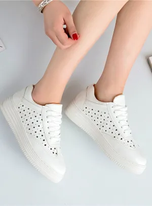 Soft Leather Women Platform Sneakers