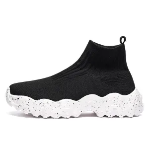 Solid Color High Tube Slip-on Shoes Platform Lazy Shoes